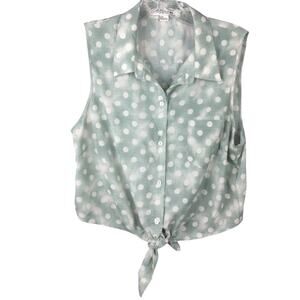 Forever 21 Polka Dot Crop Tank Top Size Large